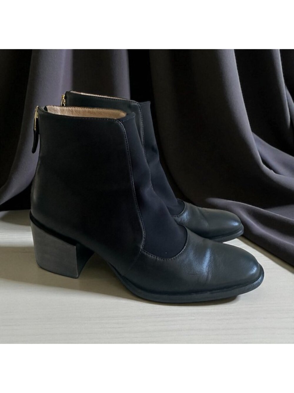 ALCACUZ Women's Black Leather RIding Style Boots Size 38 / US 8
